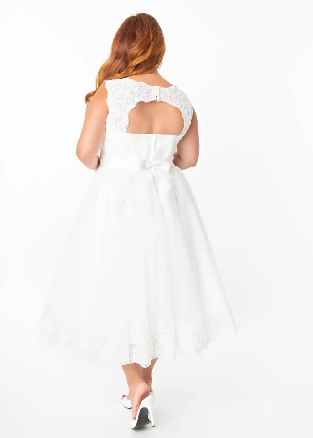 Unique Vintage Tropez 50's Bridal Dress White