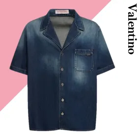 VALENTINO  |Cotton Short Sleeves Bridal Logo Luxury Outlet Shirts