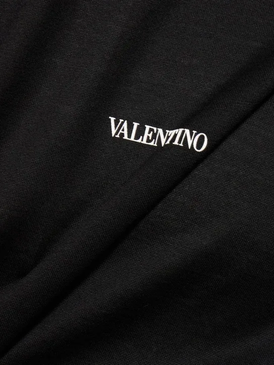 VALENTINO  |Plain Cotton Short Sleeves Bridal Logo Luxury Outlet