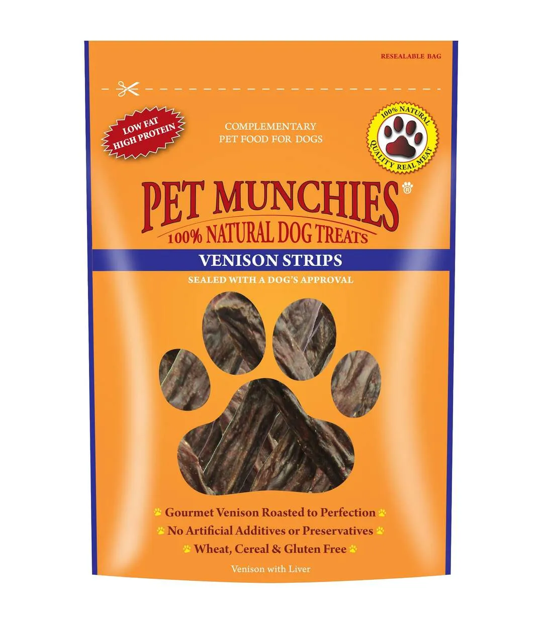 Venison strips 600g may vary Pet Munchies