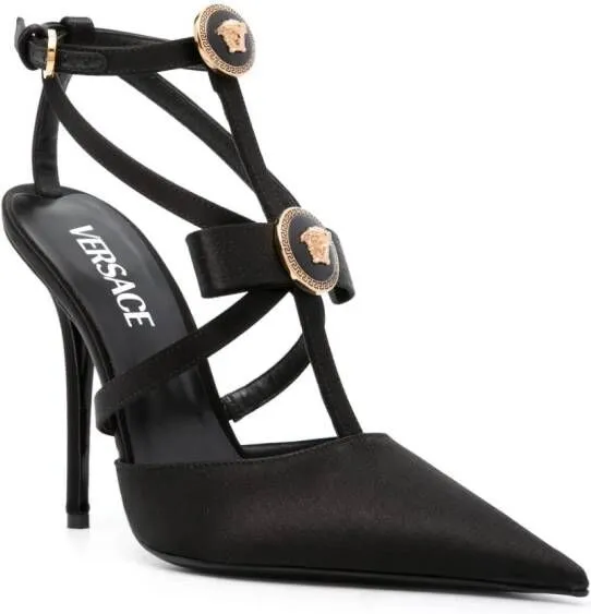 Versace Gianni Ribbon Cage 110mm pumps Black