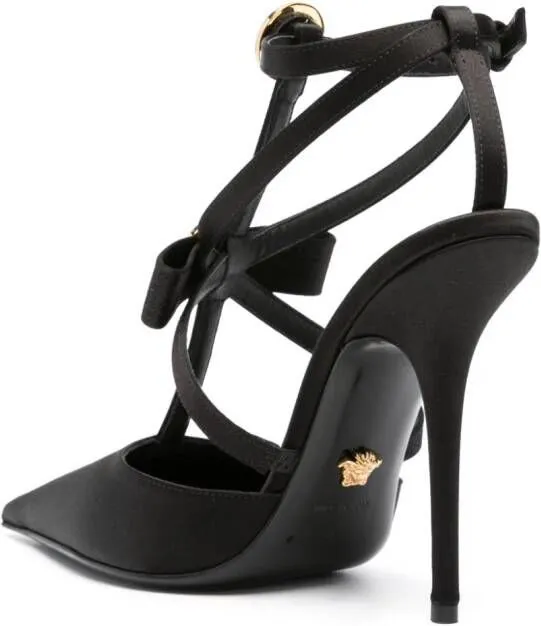 Versace Gianni Ribbon Cage 110mm pumps Black