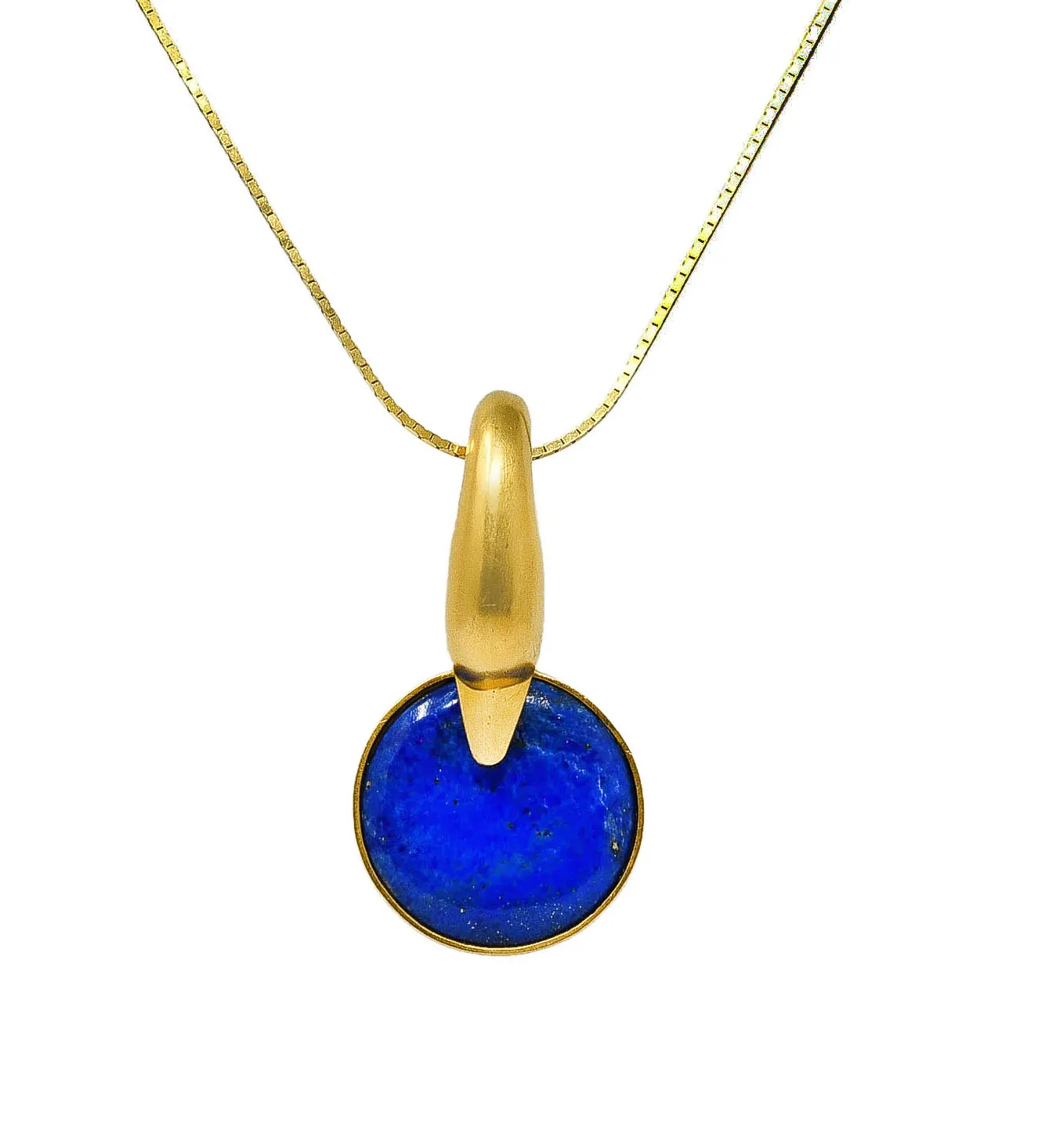 Vintage Lalaounis Lapis Lazuli 18 Karat Gold Greek Swan Bird Pendant Necklace