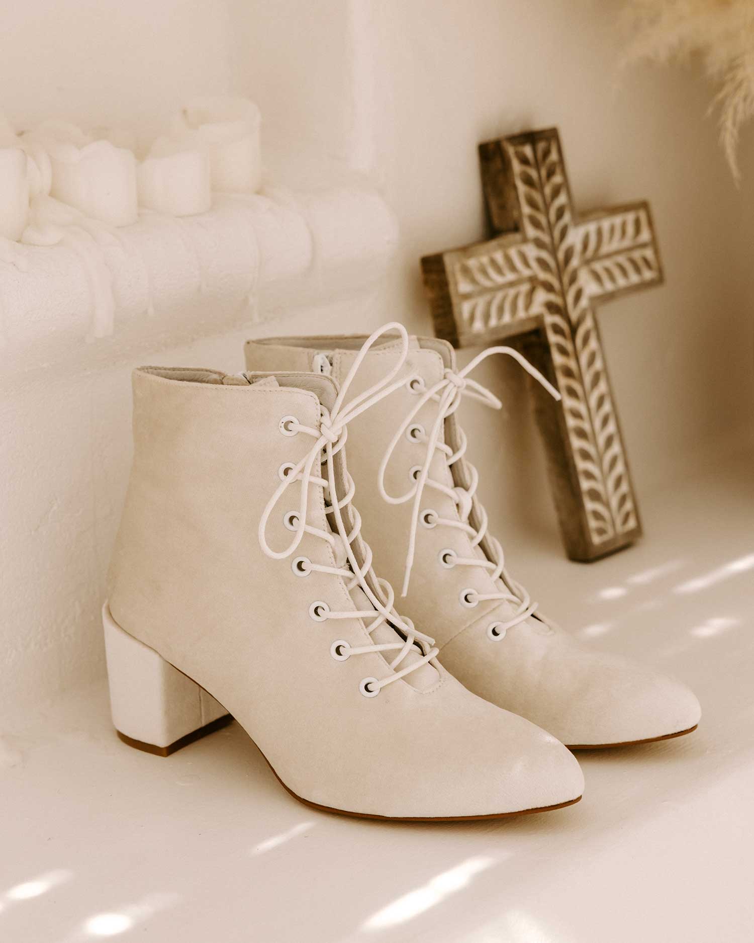 VOW - VELVET BRIDAL ANKLE BOOTIES