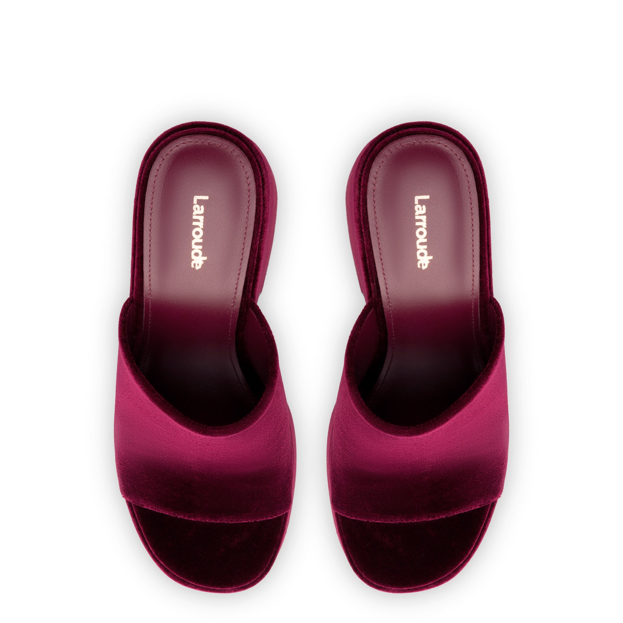 Wanda Platform Mule In Merlot Velvet