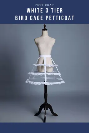 White 3 Tier Bird Cage Petticoat