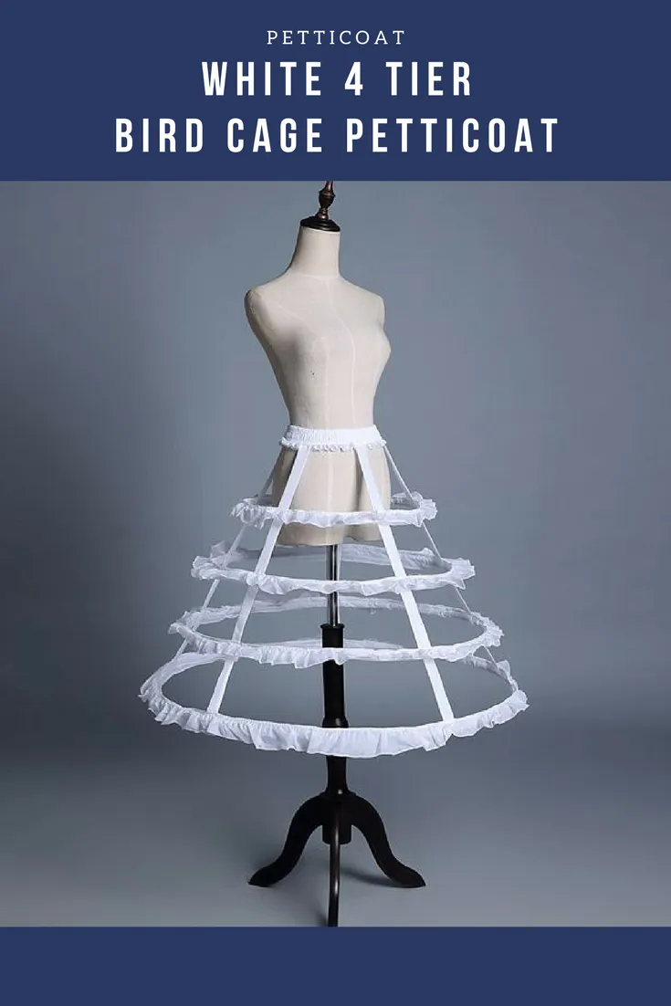 White 4 Tier Bird Cage Petticoat