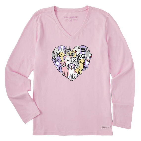 Women's Heart of Dogs Long Sleeve Crusher Vee