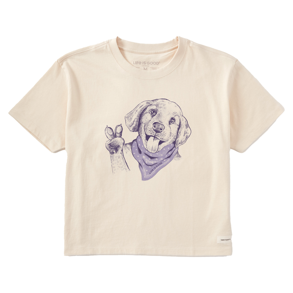 Women's Peaceful Puppy Boxy Crusher Tee