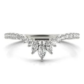 Women's 0.32 CTW Graduated Marquise & Round Lab Diamond Chevron Wedding Ring