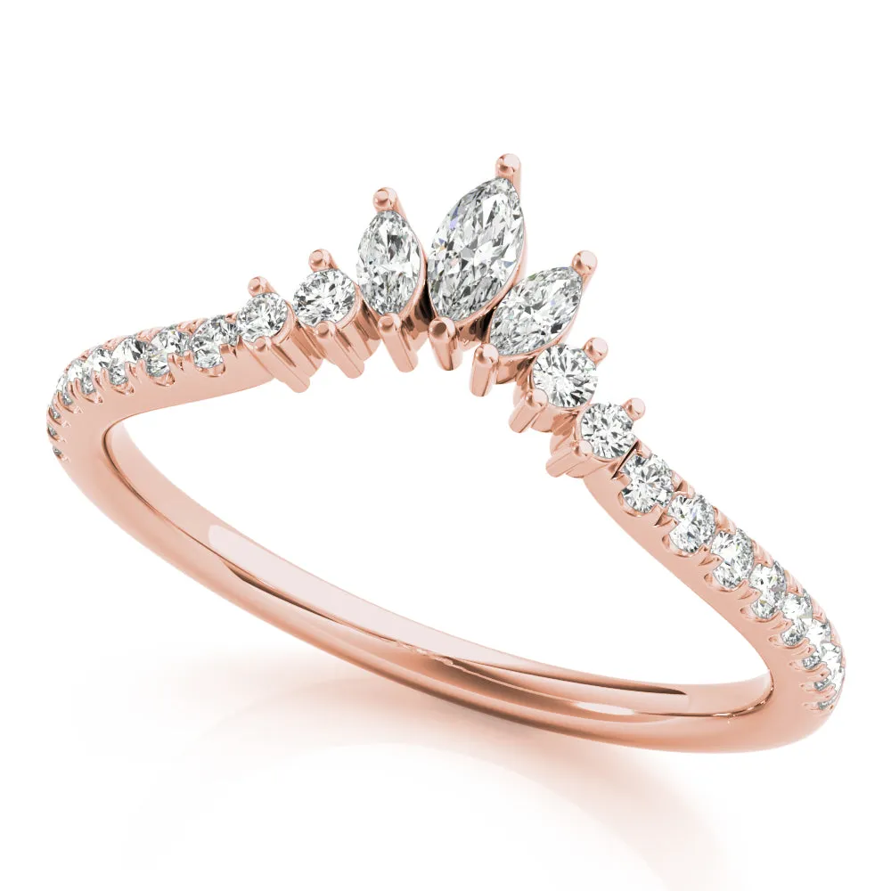 Women's 0.32 CTW Graduated Marquise & Round Lab Diamond Chevron Wedding Ring