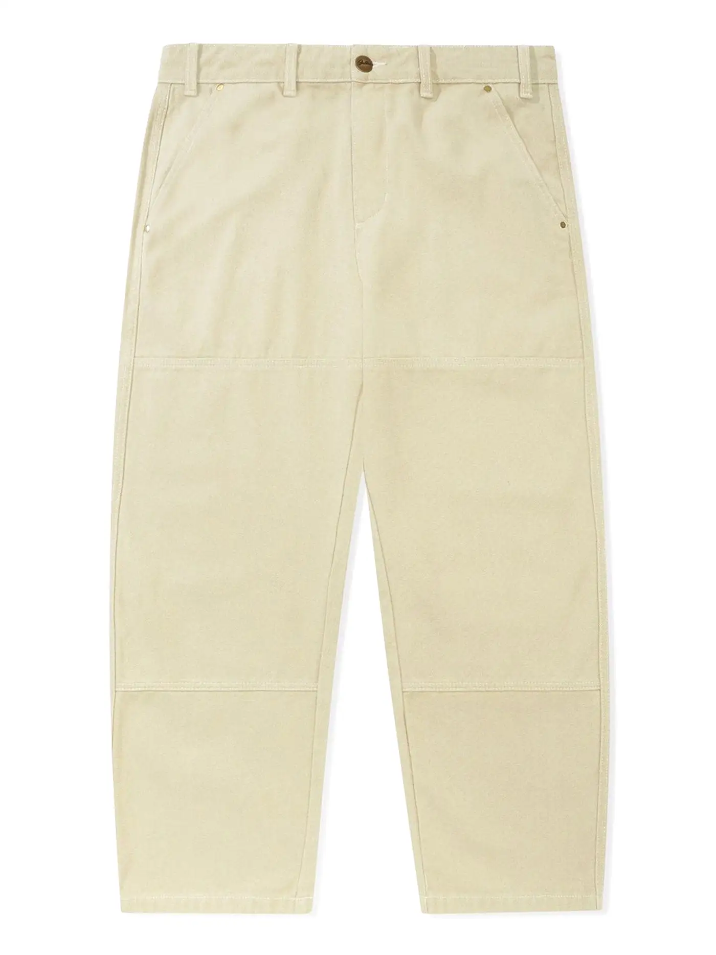 Work Double Knee Washed Khaki Pants