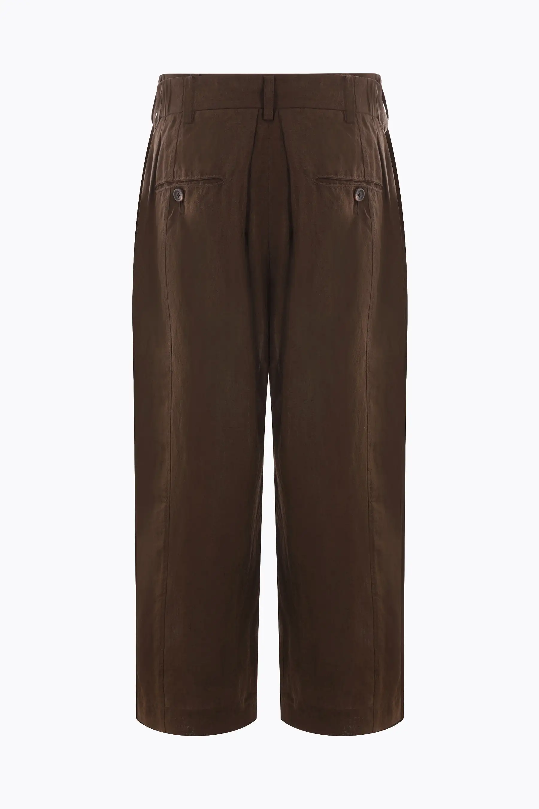 wrinkled linen cropped pants