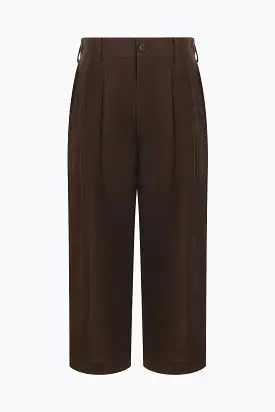 wrinkled linen cropped pants